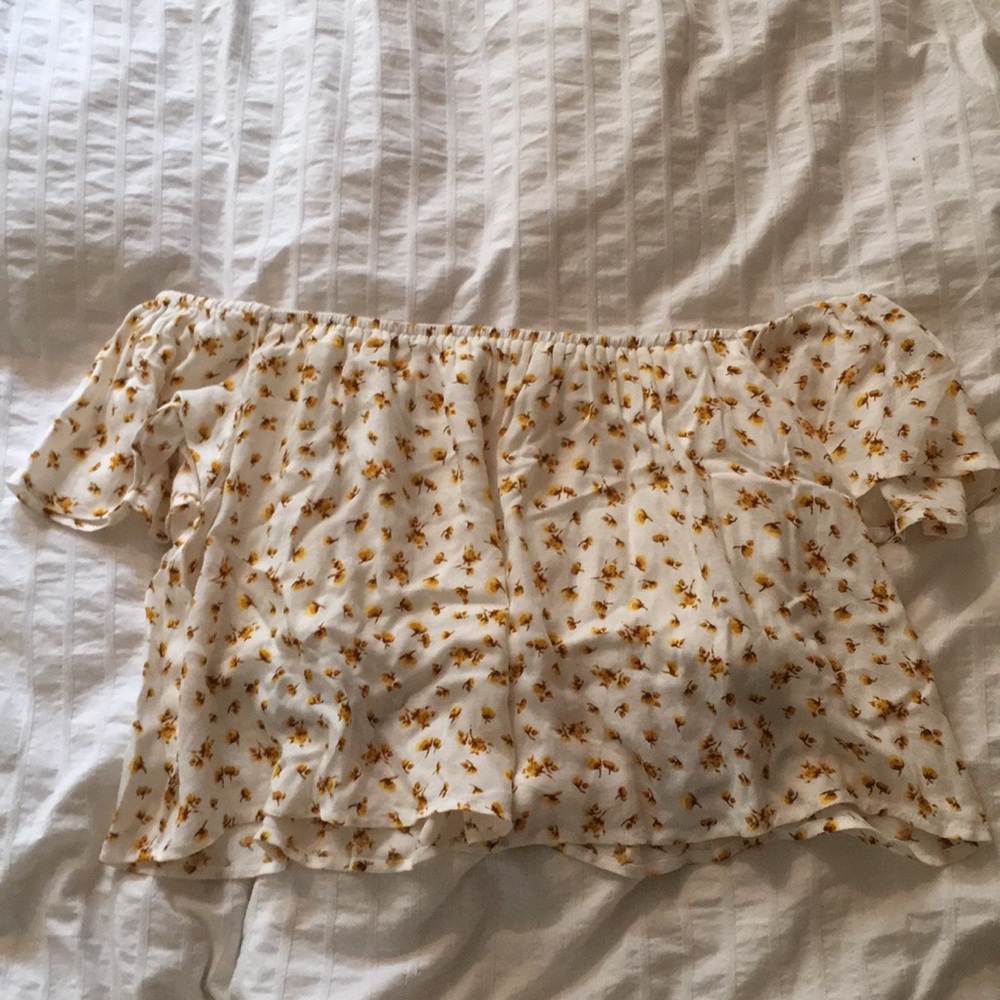 Flower off the shoulder top